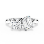 Alice Emerald Cut Lab Grown Diamond 14Kt White Gold Engagement Ring