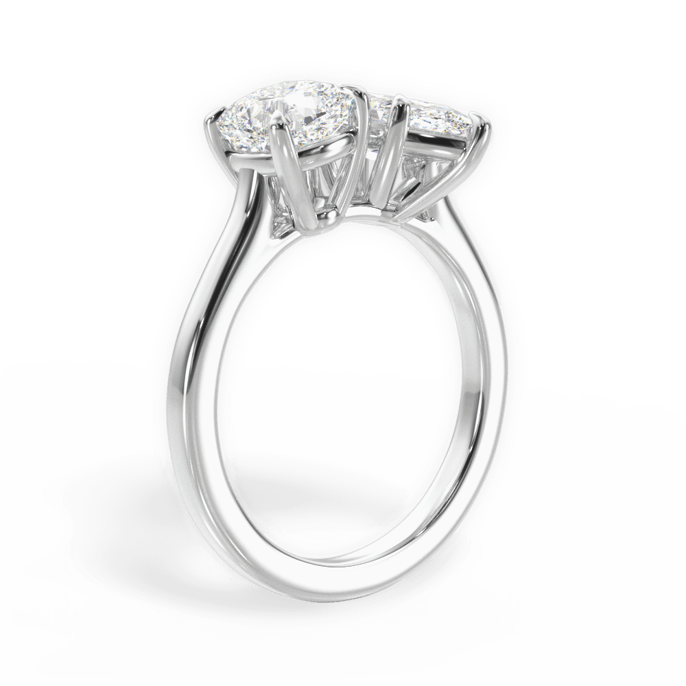 Ellen Marquise Cut Lab Grown Diamond 18Kt White Gold Engagement Ring - View 3