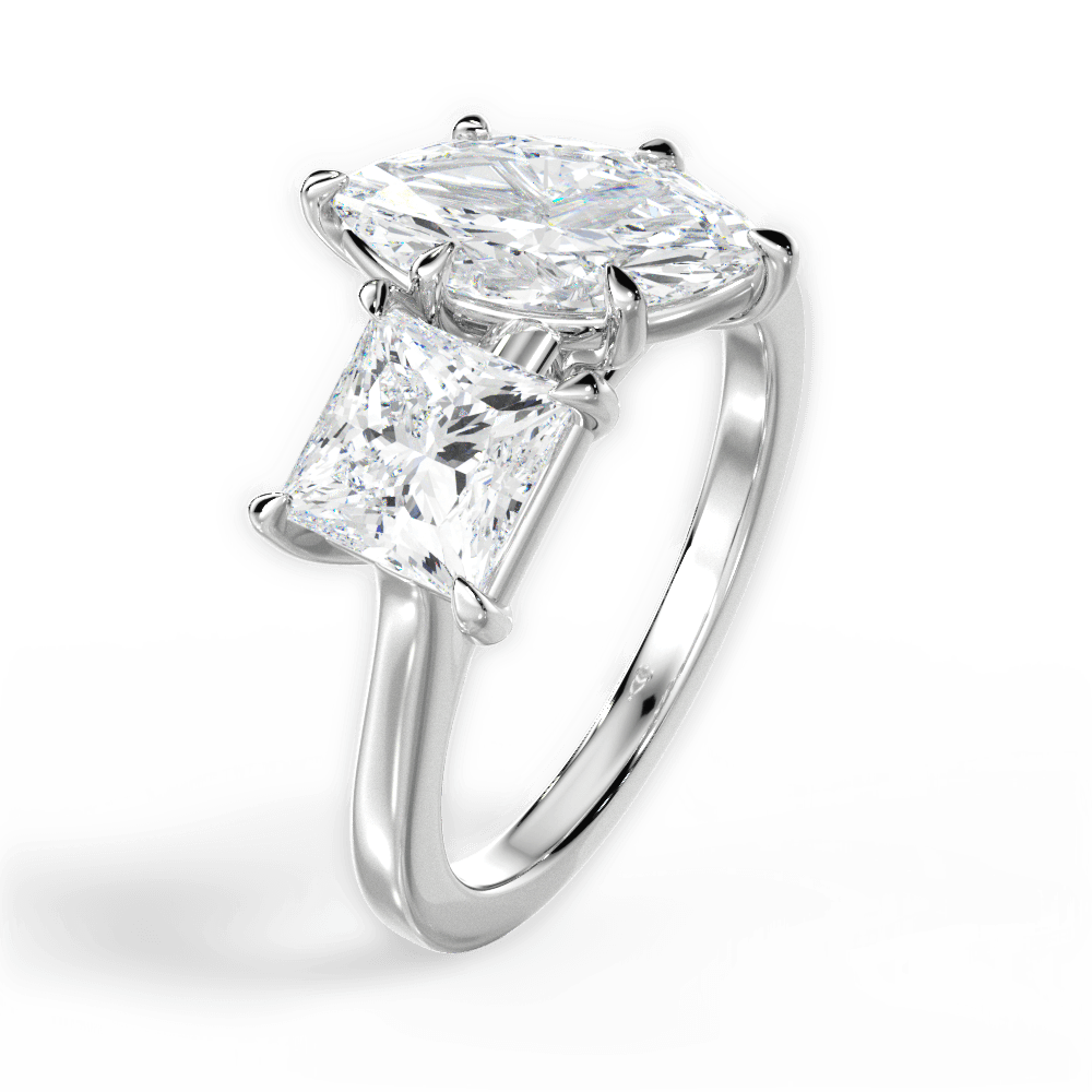 Esther Marquise Cut Lab Grown Diamond 14Kt White Gold Engagement Ring - View 3