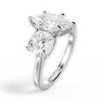 Ellen Marquise Cut Lab Grown Diamond 14Kt White Gold Engagement Ring - View 2