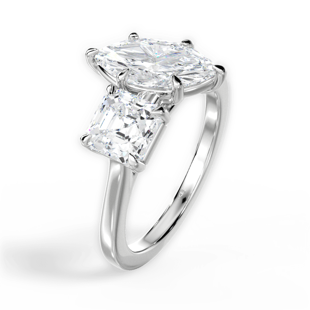 Leticia Marquise Cut Lab Grown Diamond Platinum Engagement Ring - View 2
