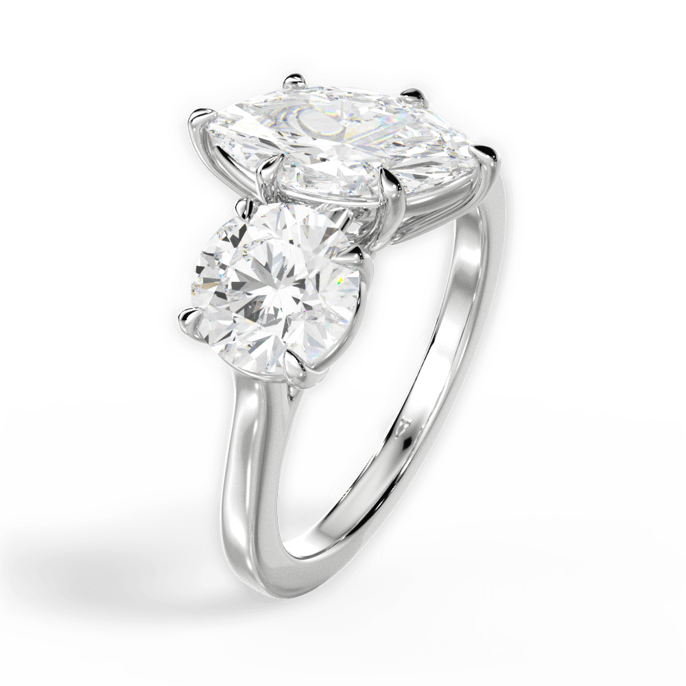 Georgia Marquise Cut Lab Grown Diamond 14Kt White Gold Engagement Ring - View 2