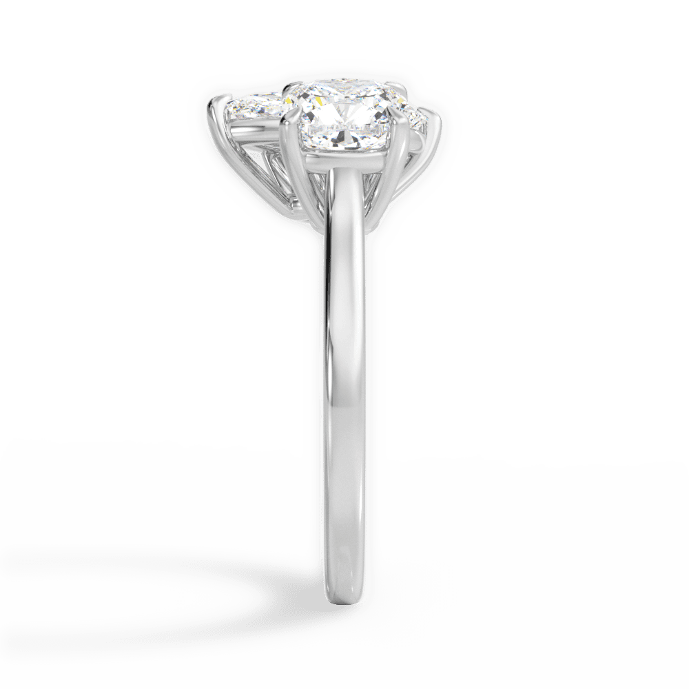 Ellen Marquise Cut Lab Grown Diamond 14Kt White Gold Engagement Ring - View 4