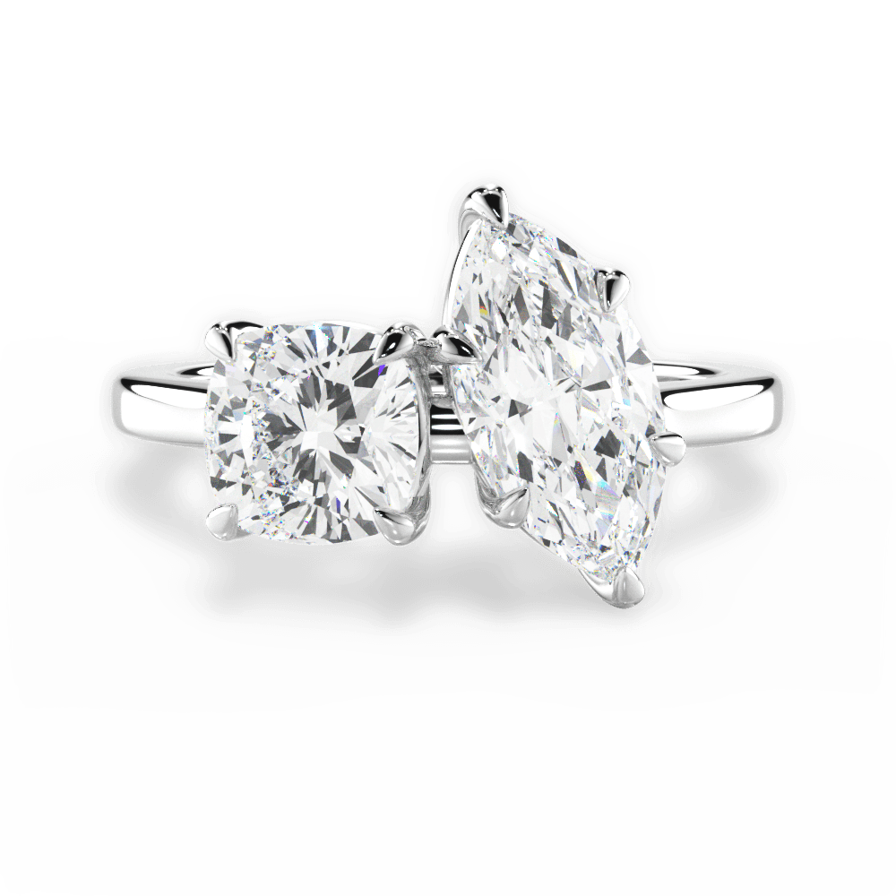 Lila Marquise Cut Lab Grown Diamond 14Kt White Gold Engagement Ring