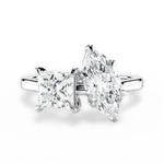 Esther Marquise Cut Lab Grown Diamond 14Kt White Gold Engagement Ring