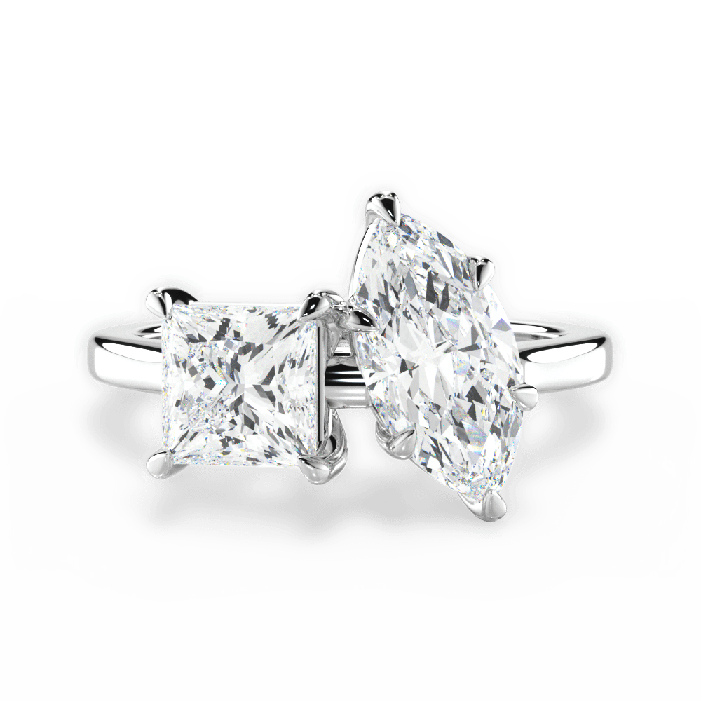 Lorraine Marquise Cut Lab Grown Diamond 18Kt White Gold Engagement Ring