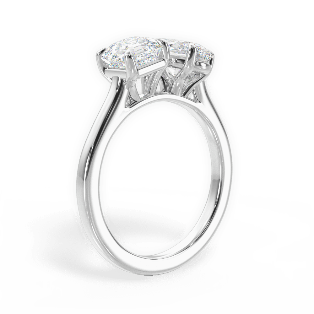 Leticia Oval Cut Lab Grown Diamond Platinum Engagement Ring - View 2