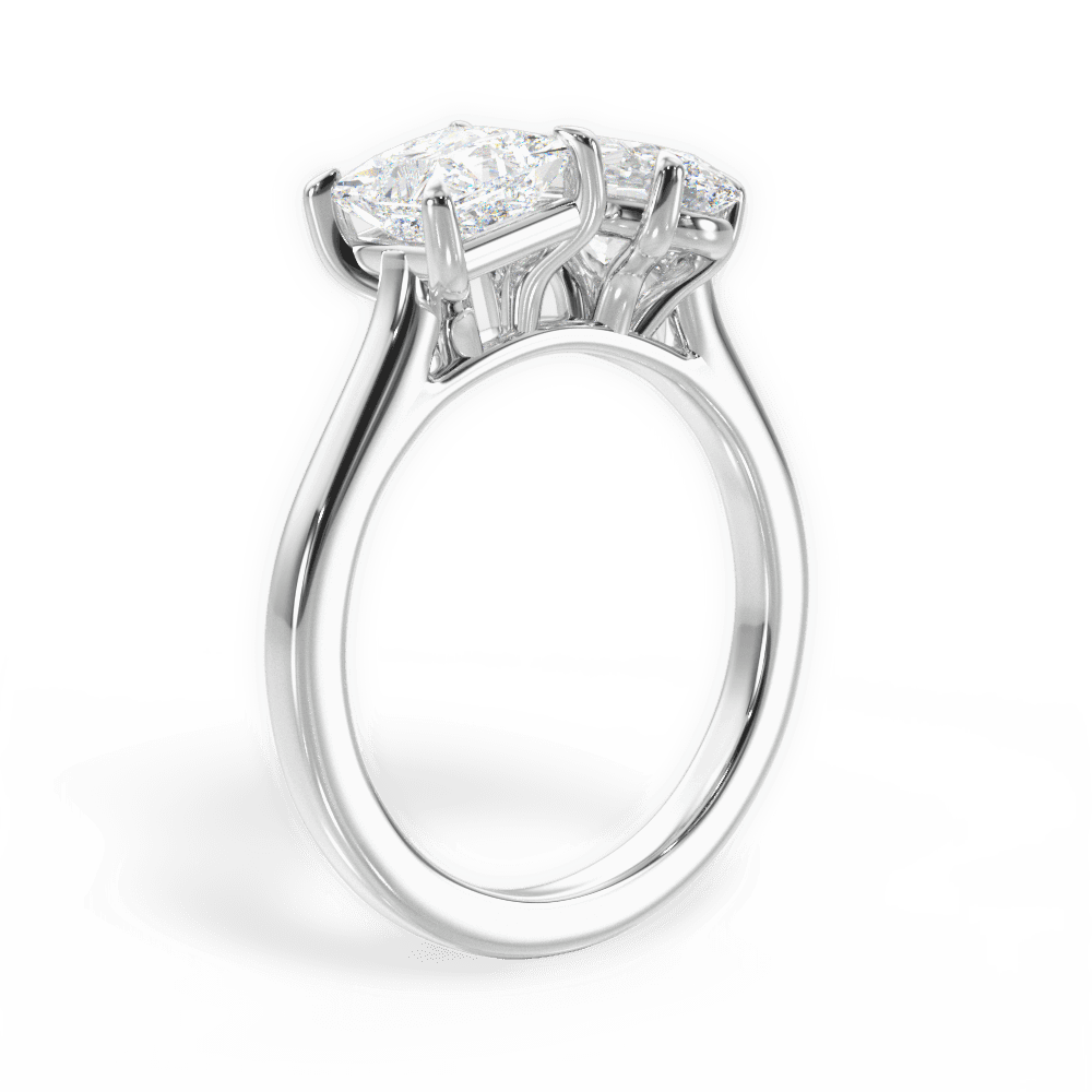 Lorraine Oval Cut Lab Grown Diamond Platinum Engagement Ring - View 3