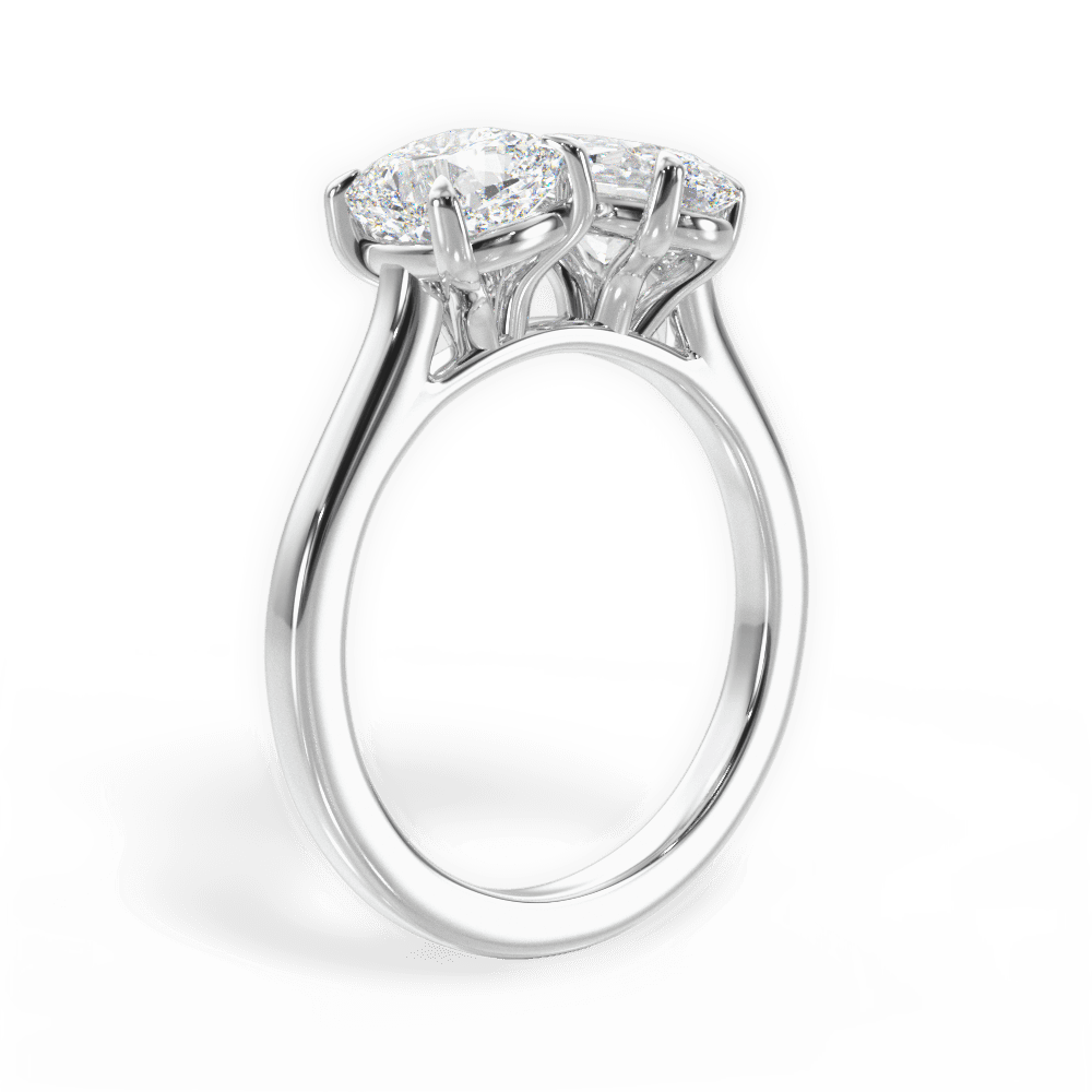 Ellen Oval Cut Lab Grown Diamond Platinum Engagement Ring - View 4