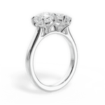 Ellen Oval Cut Lab Grown Diamond Platinum Engagement Ring - View 4
