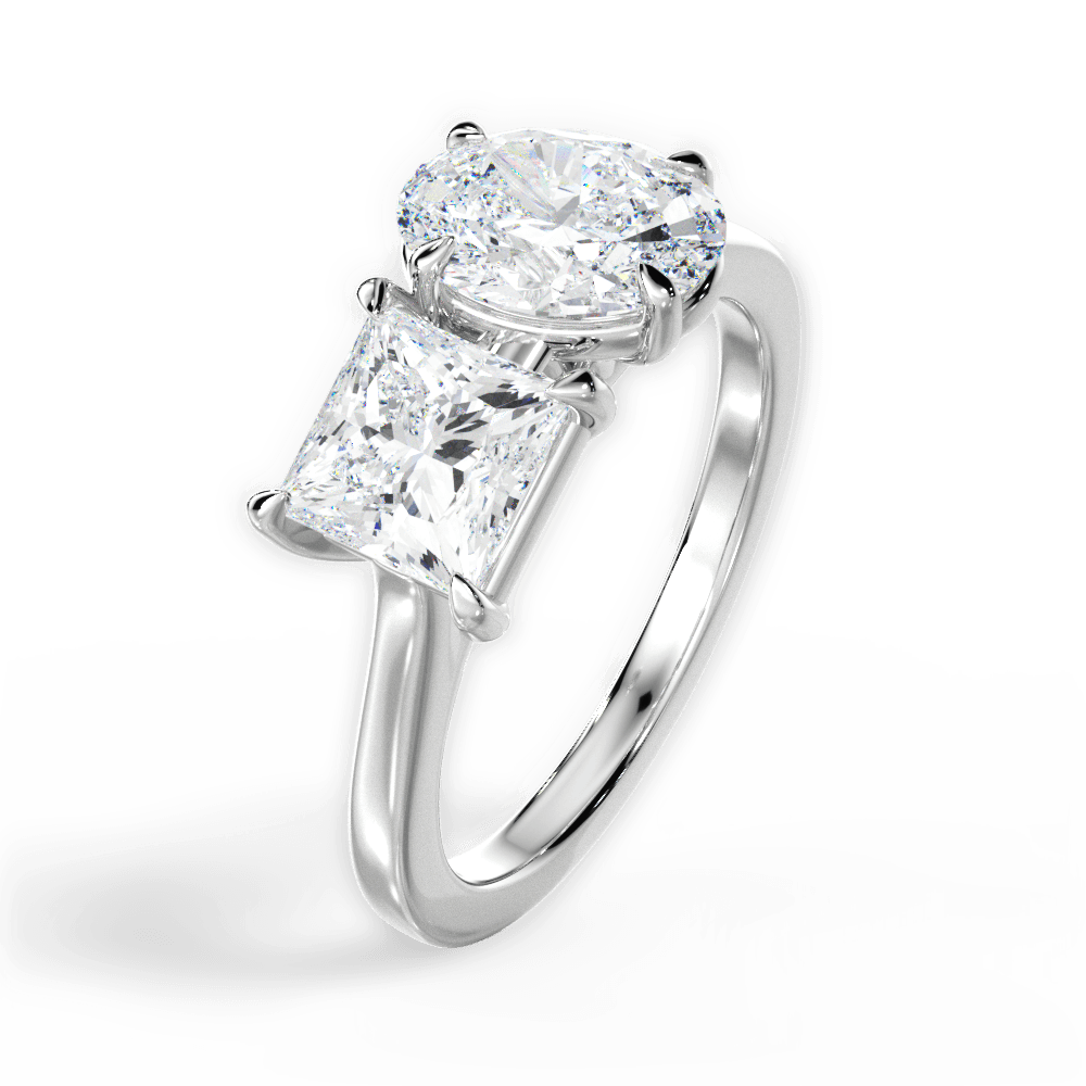 Esther Oval Cut Lab Grown Diamond 14Kt White Gold Engagement Ring - View 4