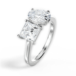 Esther Oval Cut Lab Grown Diamond 14Kt White Gold Engagement Ring - View 4