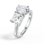 Lorraine Oval Cut Lab Grown Diamond Platinum Engagement Ring - View 4