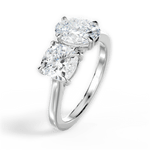Lila Oval Cut Lab Grown Diamond Platinum Engagement Ring - View 3