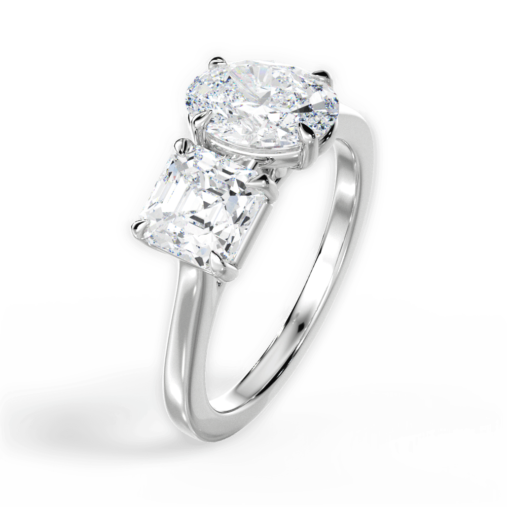 Alice Oval Cut Lab Grown Diamond 14Kt White Gold Engagement Ring - View 4
