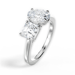 Alice Oval Cut Lab Grown Diamond 14Kt White Gold Engagement Ring - View 4