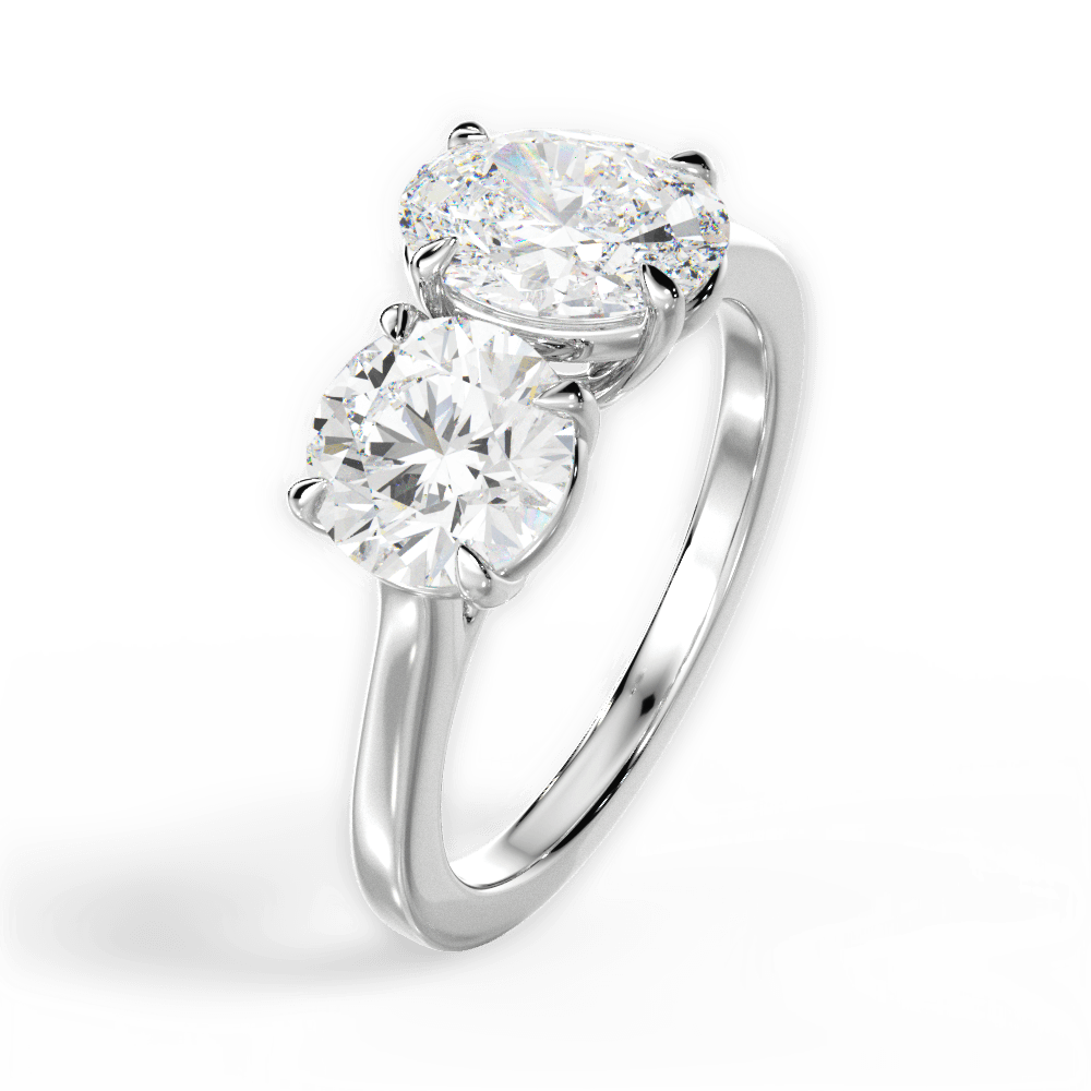 Georgia Oval Cut Lab Grown Diamond 18Kt White Gold Engagement Ring - View 4