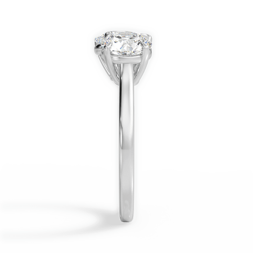 Georgia Oval Cut Lab Grown Diamond 18Kt White Gold Engagement Ring - View 2