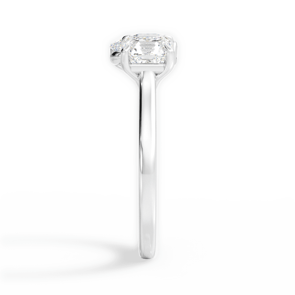 Alice Oval Cut Lab Grown Diamond 14Kt White Gold Engagement Ring - View 3