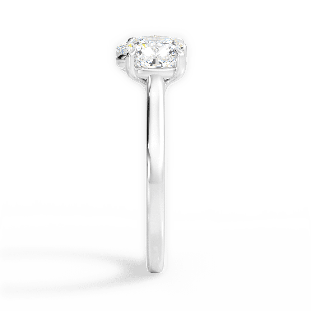 Ellen Oval Cut Lab Grown Diamond 14Kt White Gold Engagement Ring - View 2