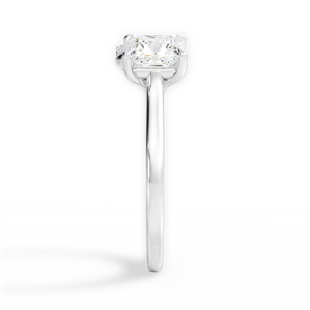 Lorraine Oval Cut Lab Grown Diamond Platinum Engagement Ring - View 2