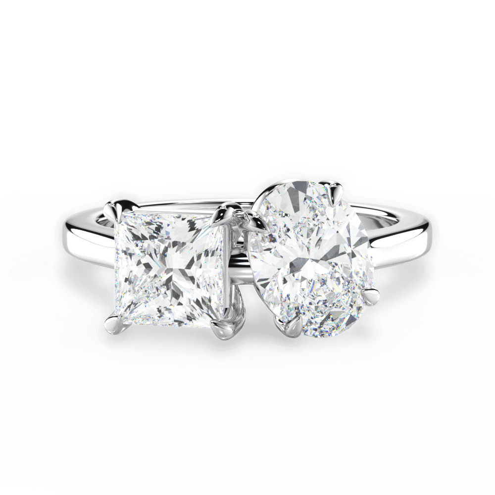 Esther Oval Cut Lab Grown Diamond 14Kt White Gold Engagement Ring