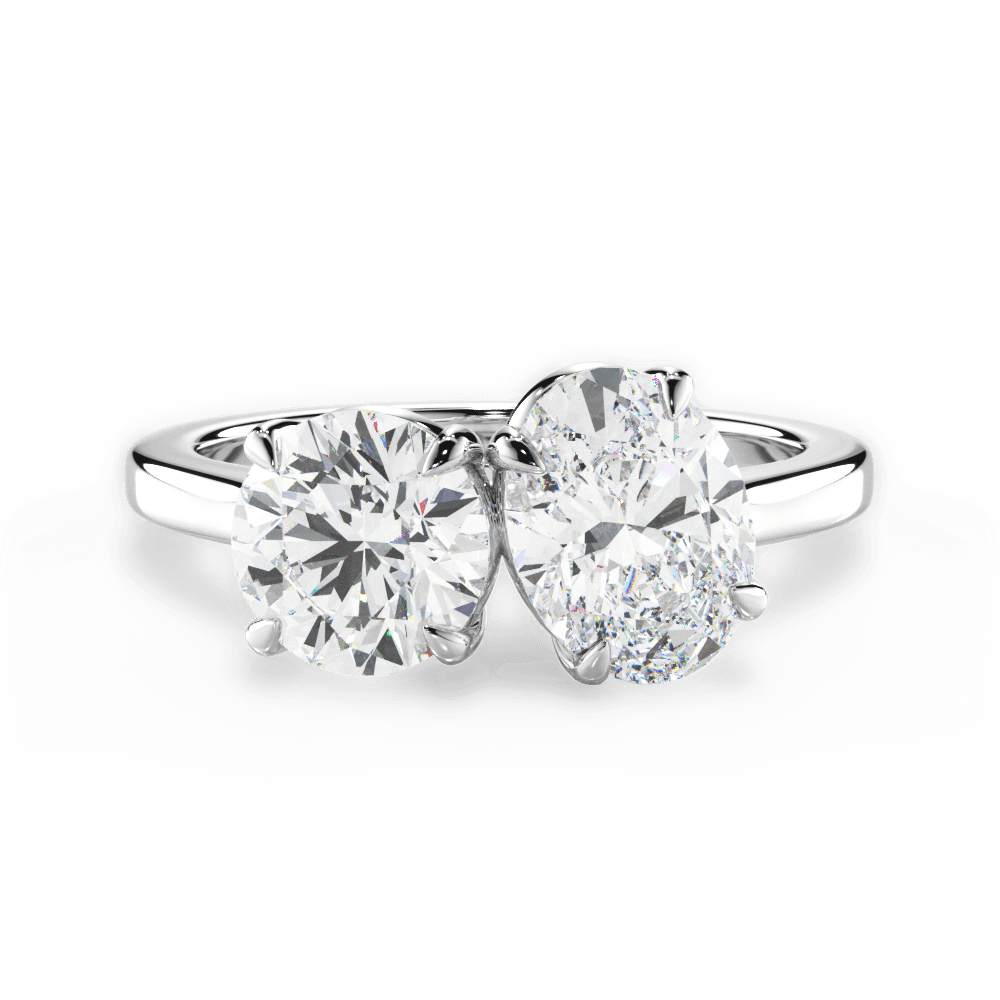 Georgia Oval Cut Lab Grown Diamond 14Kt White Gold Engagement Ring