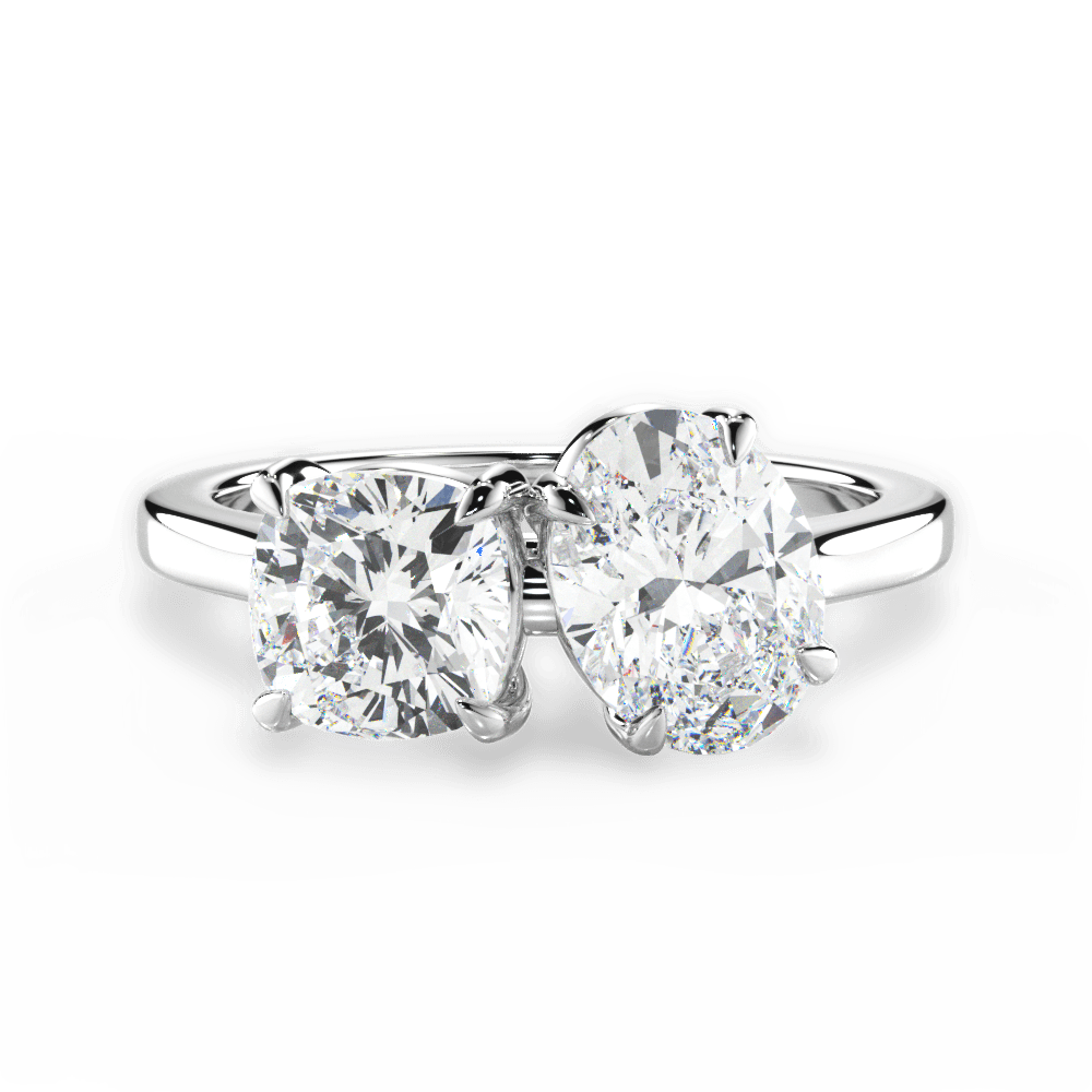 Ellen Oval Cut Lab Grown Diamond 18Kt White Gold Engagement Ring