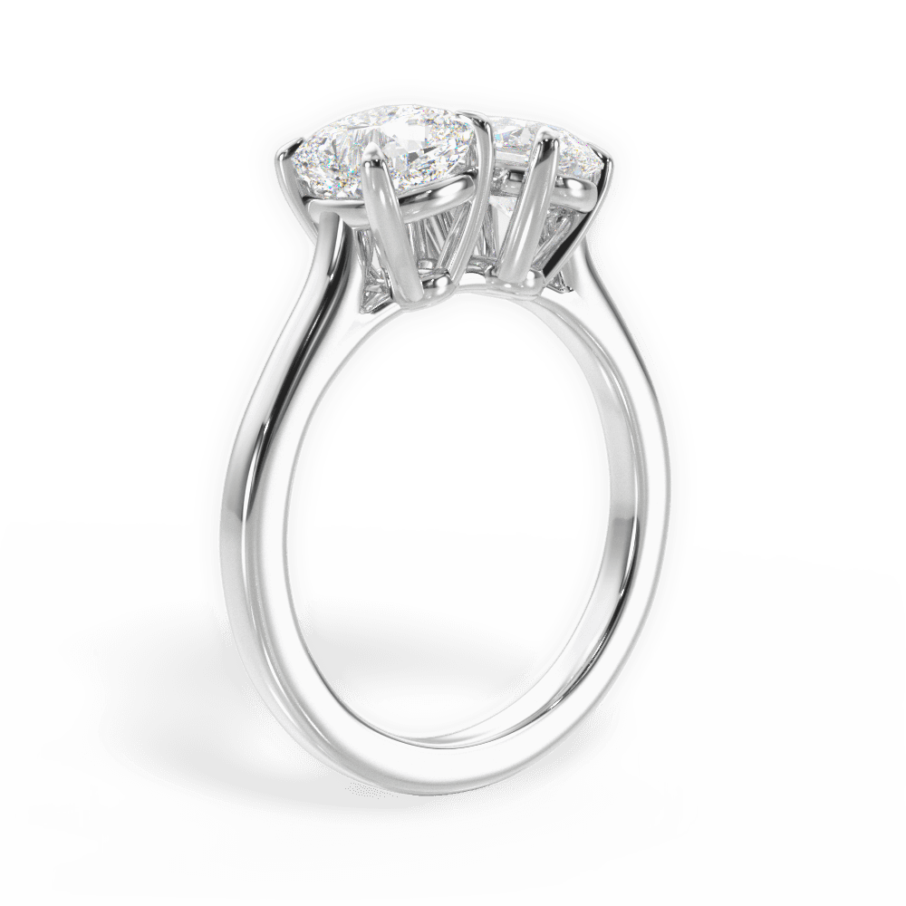 Ellen Pear Cut Lab Grown Diamond 14Kt White Gold Engagement Ring - View 4