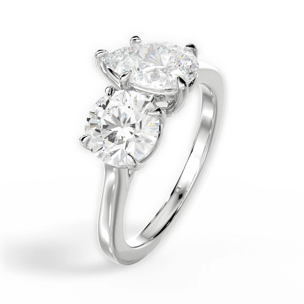 Georgia Pear Cut Lab Grown Diamond 18Kt White Gold Engagement Ring - View 2