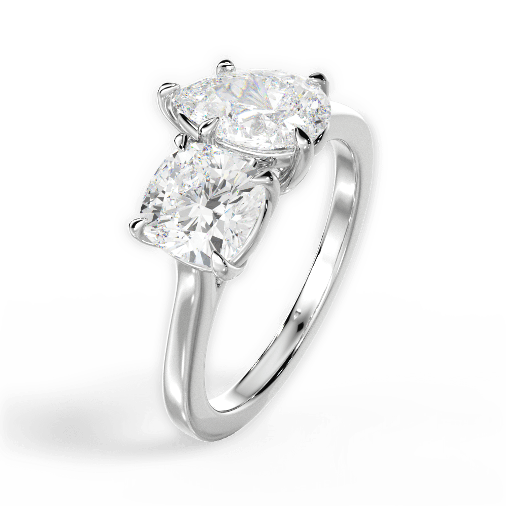 Ellen Pear Cut Lab Grown Diamond Platinum Engagement Ring - View 3