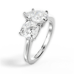 Ellen Pear Cut Lab Grown Diamond 18Kt White Gold Engagement Ring - View 3