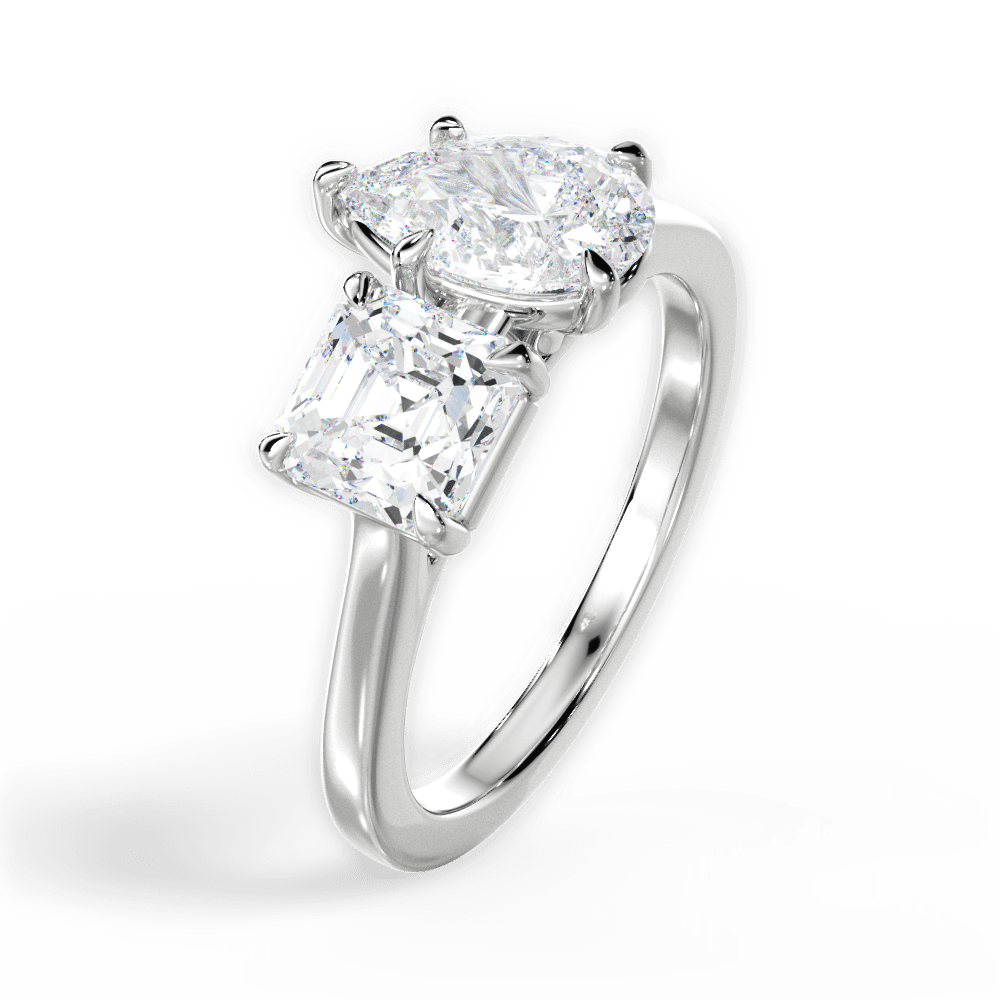 Alice Pear Cut Lab Grown Diamond 14Kt White Gold Engagement Ring - View 3