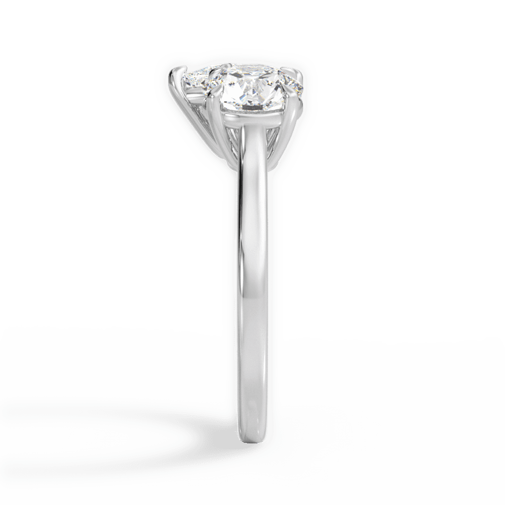 Georgia Pear Cut Lab Grown Diamond 14Kt White Gold Engagement Ring - View 3