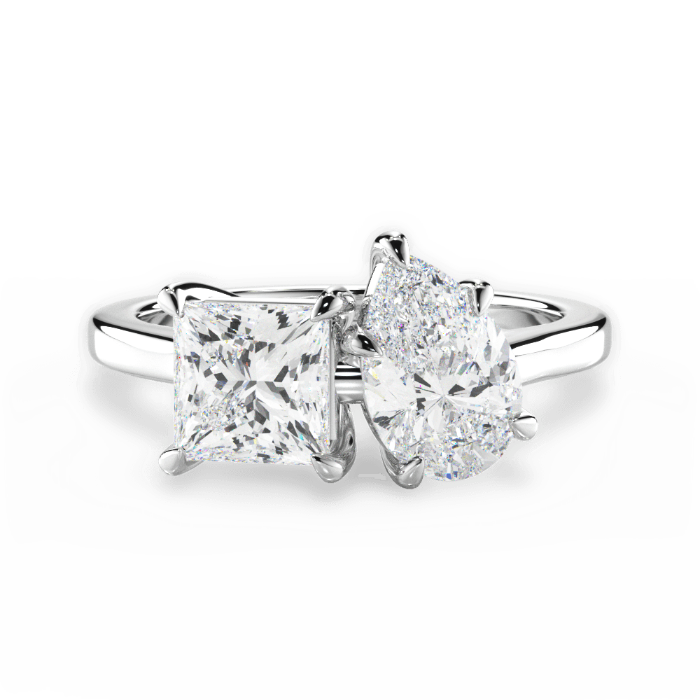 Esther Pear Cut Lab Grown Diamond 18Kt White Gold Engagement Ring