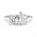 Lila Pear Cut Lab Grown Diamond 18Kt White Gold Engagement Ring