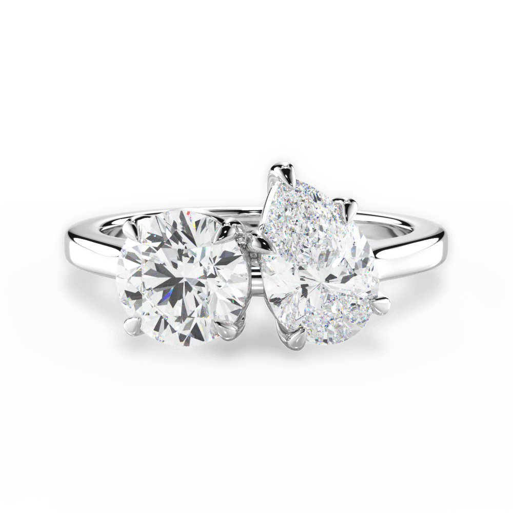 Georgia Pear Cut Lab Grown Diamond 18Kt White Gold Engagement Ring
