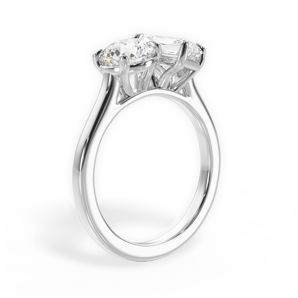 Georgia Radiant Cut Lab Grown Diamond 14Kt White Gold Engagement Ring - View 2