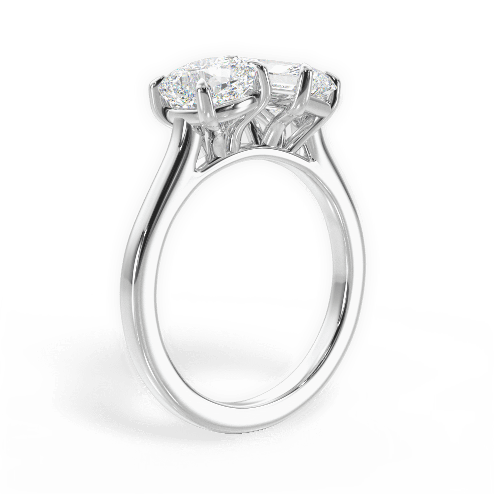 Ellen Radiant Cut Lab Grown Diamond 18Kt White Gold Engagement Ring - View 3