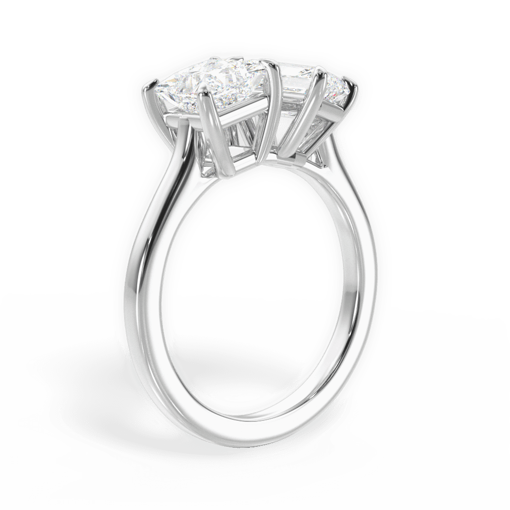 Esther Radiant Cut Lab Grown Diamond Platinum Engagement Ring - View 3