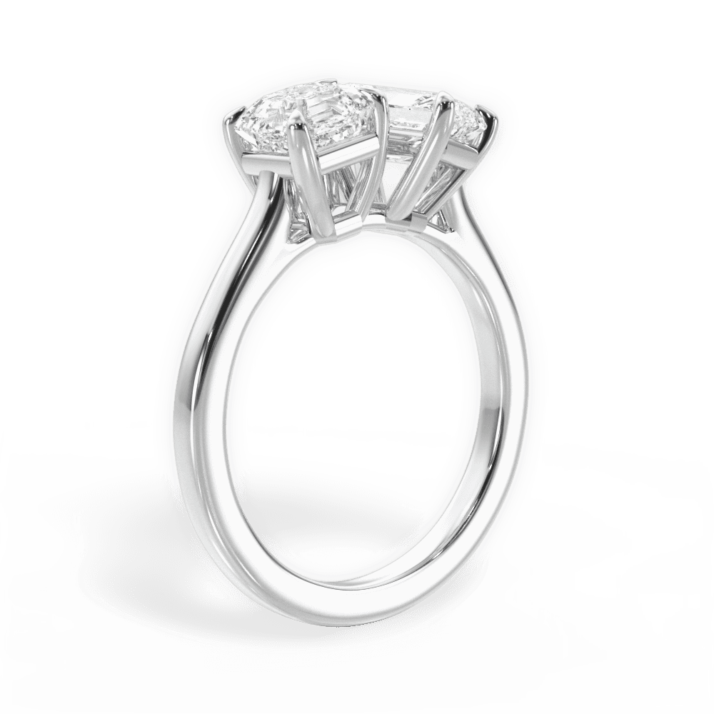 Alice Radiant Cut Lab Grown Diamond 18Kt White Gold Engagement Ring - View 3