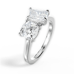 Ellen Radiant Cut Lab Grown Diamond Platinum Engagement Ring - View 4