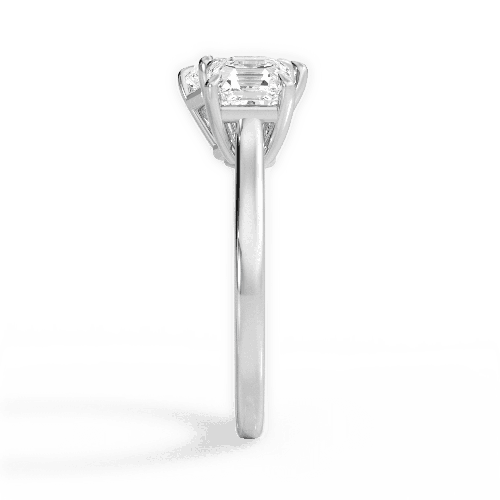 Leticia Radiant Cut Lab Grown Diamond Platinum Engagement Ring - View 4