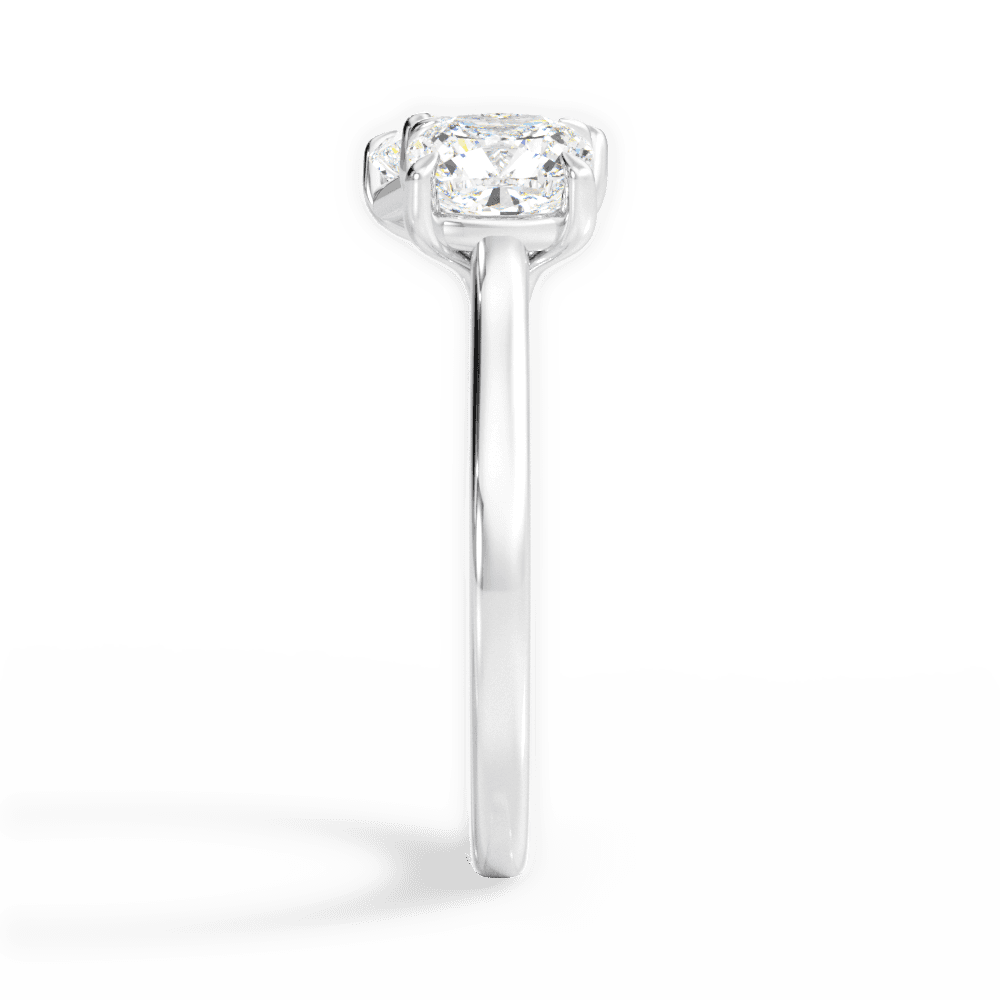 Ellen Radiant Cut Lab Grown Diamond Platinum Engagement Ring - View 2
