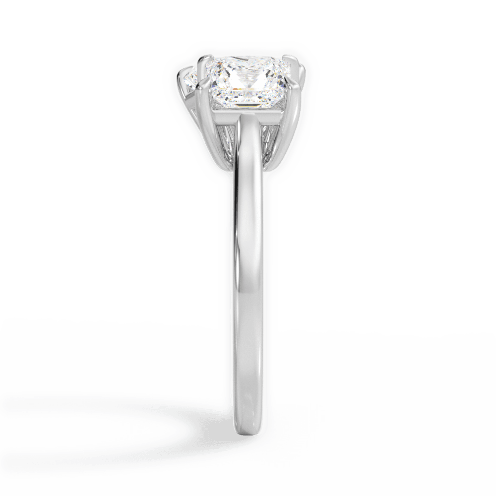 Esther Radiant Cut Lab Grown Diamond 14Kt White Gold Engagement Ring - View 4