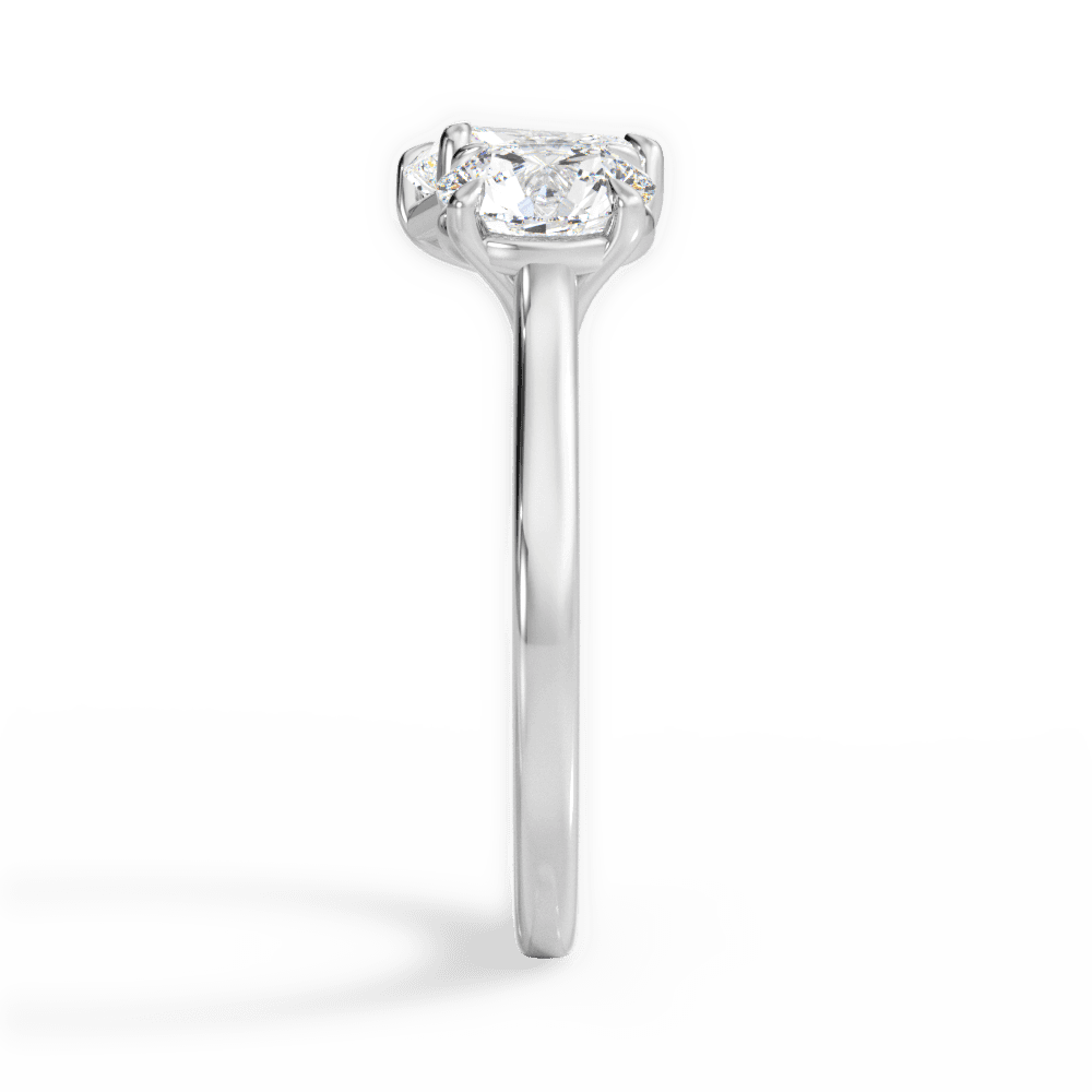 Lana Radiant Cut Lab Grown Diamond Platinum Engagement Ring - View 4