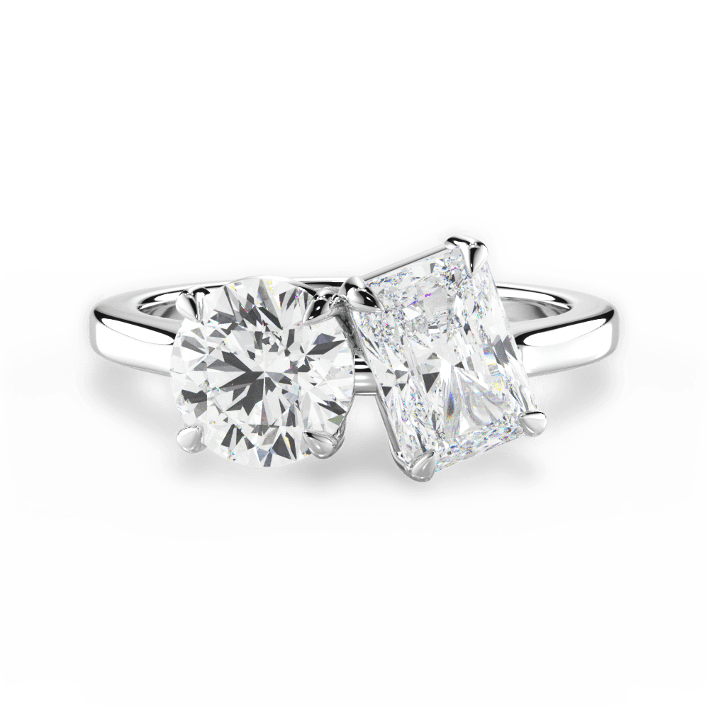 Lana Radiant Cut Lab Grown Diamond 18Kt White Gold Engagement Ring