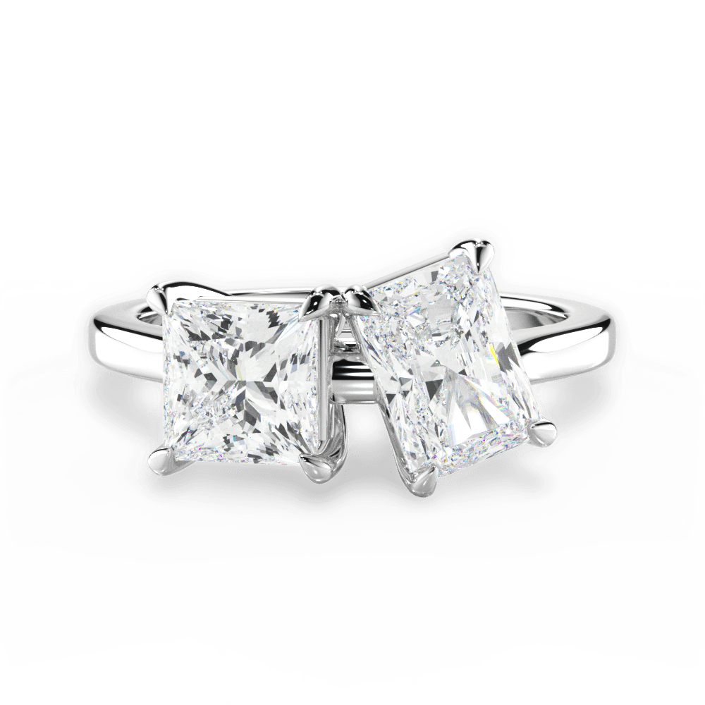 Esther Radiant Cut Lab Grown Diamond 18Kt White Gold Engagement Ring