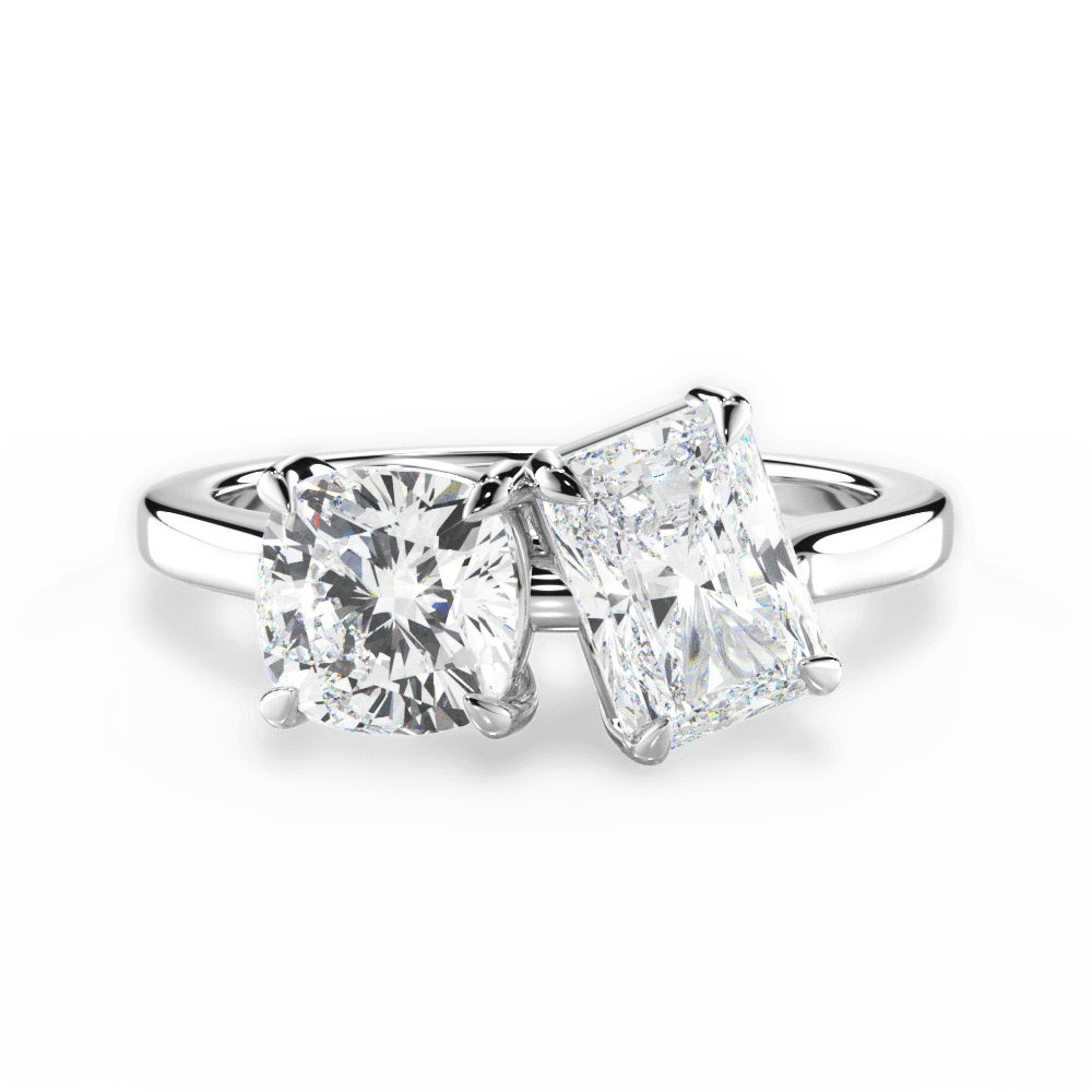 Ellen Radiant Cut Lab Grown Diamond 18Kt White Gold Engagement Ring