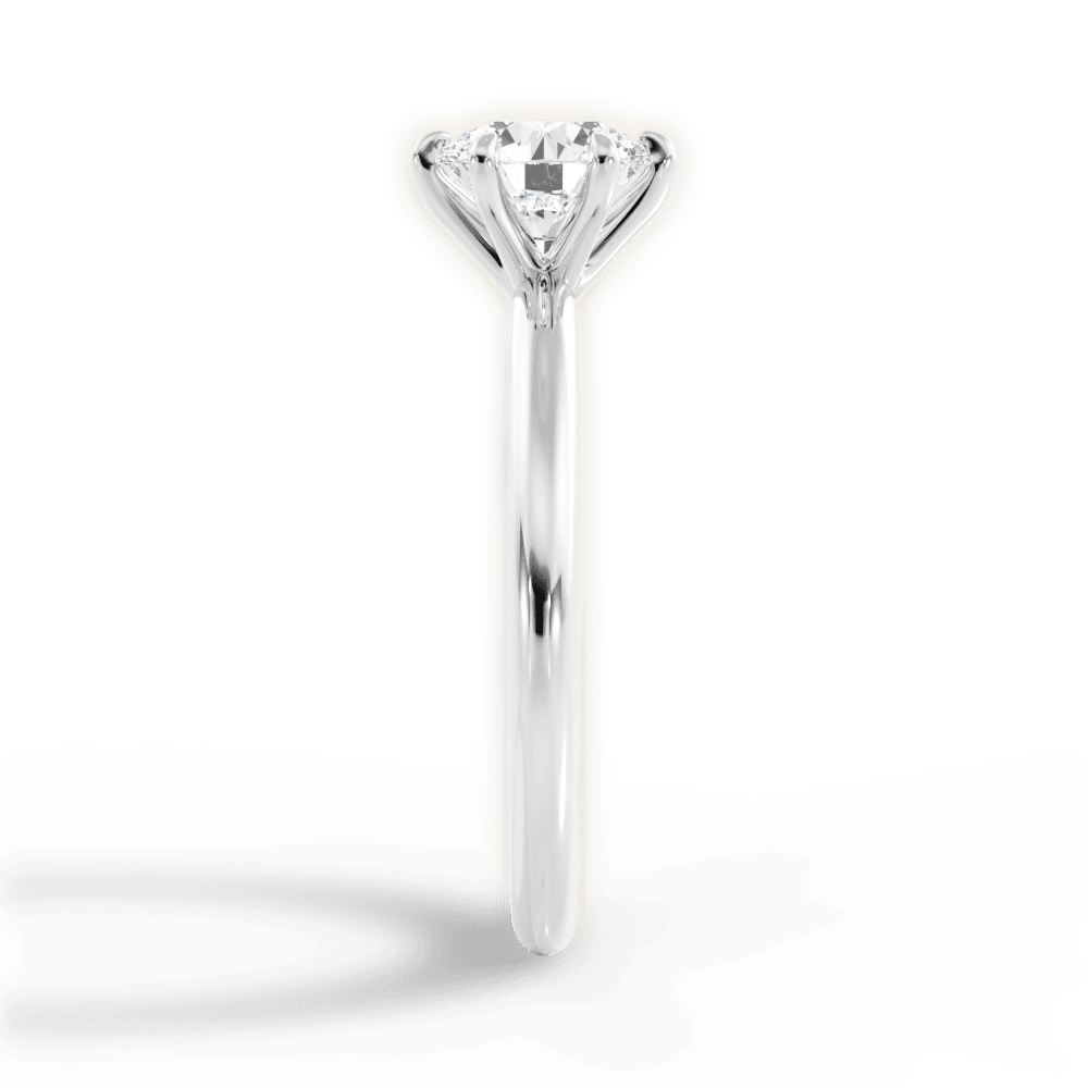 Alyssa Round Cut Lab Grown Diamond 14Kt White Gold Engagement Ring - View 3